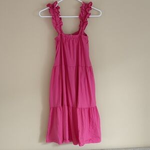 12" Pit-to-pit Sofia Made In Italy Tiered Pink Nap Dress Bright Colorful